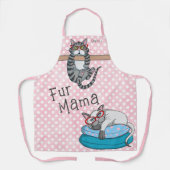Tablier Fur Mama Funny Whimsical Cats Nom personnalisé (Recto)