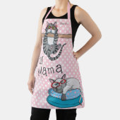 Tablier Fur Mama Funny Whimsical Cats Nom personnalisé (Insitu)