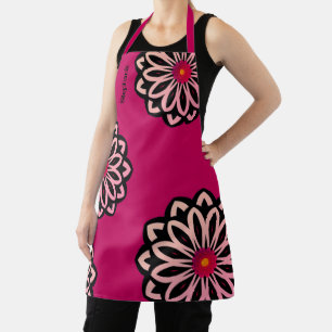 Tablier Fuschia rose couleur moisi personnalisé