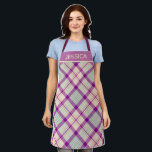 Tablier Fuschia Scottish Tartan Plaid Motif personnalisé<br><div class="desc">Tablier plaid léger fuschia avec option de personnalisation.</div>