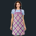 Tablier Fuschia Scottish Tartan Plaid Motif personnalisé<br><div class="desc">Tablier plaid léger fuschia avec option de personnalisation.</div>