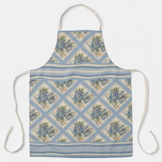 Tablier G Bureau de création Fleur bleue (Recto)