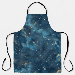 Tablier Galaxie Nébuleuse Céleste Or Bleu Étoiles