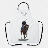 Tablier Galloping Thoroughbred Horse Et Rider Apron (Recto)