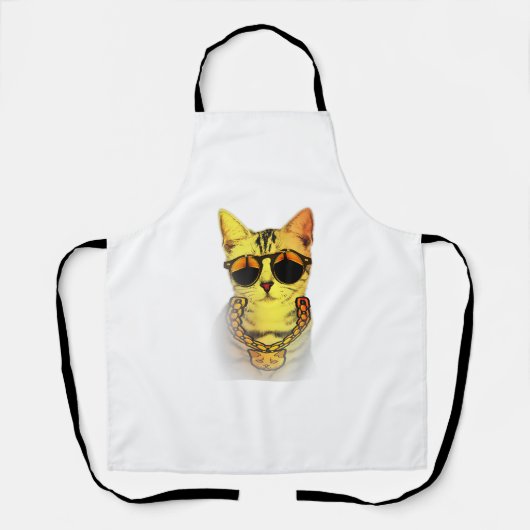 Tablier Gangster Street Chat Goldchain Kitty Rapper Avec S (Recto)