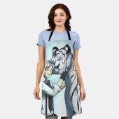 Tablier Garçon avec tigre blanc (Porté)