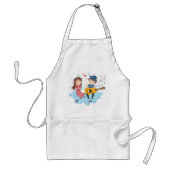 Tablier Garçon jouant de la guitare pour l'amour de la fil (Devant)
