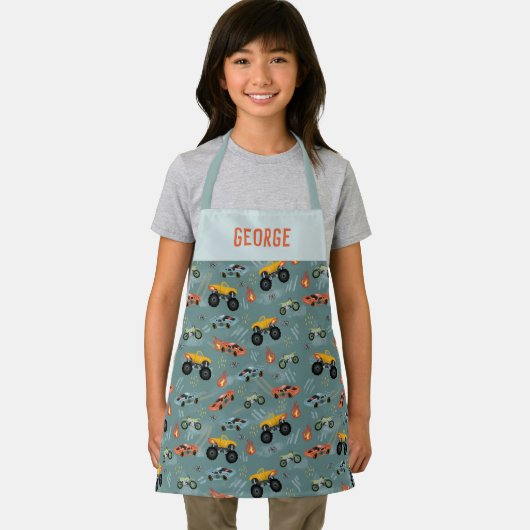 Tablier Garçons Cool Blue Racing Voiture Enfants (Insitu)