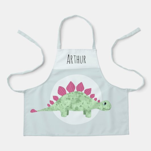 Tablier Garçons Cute Green Stegosaurus Dinosaur Enfants (Recto)