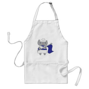 Tablier Garde couleur bleu chat