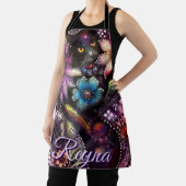 Tablier Garden Kitty Cat Floral Abstract Personalized (Insitu)