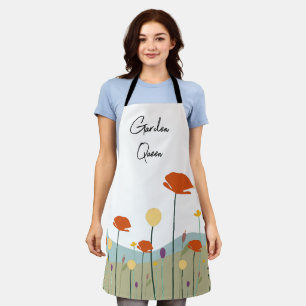 Tablier Garden Queen Apron Floral Custom Gardener Cadeau