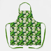 Tablier Gardenias blanches et Feuilles verts de Jade (Recto)