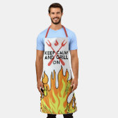 Tablier Gardez Le Calme Et Grill Sur (Porté)