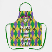 Tablier Gardez le calme et Mardi Gras Arlequin Apron (Recto)