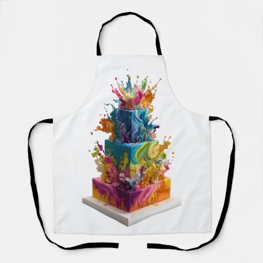 Tablier Gâteau coloré explosif (Recto)