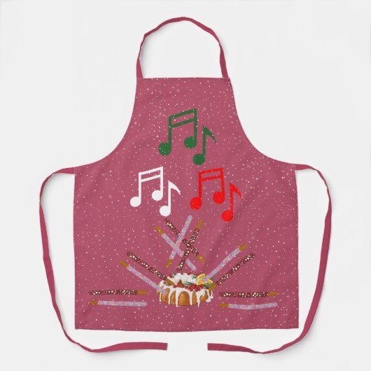 Tablier Gâteau de tambour, bâtons de biscuits et notes de  (Recto)