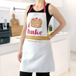 Tablier Gâteau Or Bourgogne Rouge Gâteau Typographie moder<br><div class="desc">Voici une façon merveilleuse d’ajouter à l’amusement de la cuisson, ainsi que de promouvoir davantage votre entreprise. Ajoutez un éclat supplémentaire à vos aventures culinaires chaque fois que vous portez ce tablier élégant, sophistiqué, simple et moderne. "I bake" en typographie rouge-bordeaux poussiéreuse, un gâteau à parties scintillant rouge-bordeaux graphique, pêche...</div>