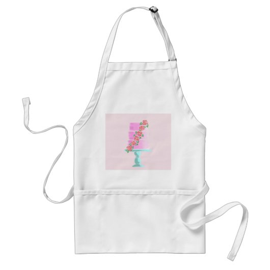 Tablier Gâteau rose à 3 étages (Devant)