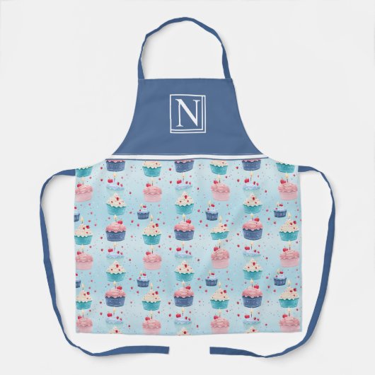 Tablier Gâteaux, bougies et fraises Customisés (Recto)