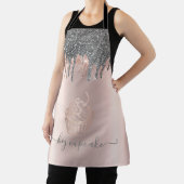Tablier Gaufrette argentée pailletée rose doré Cupcake (Insitu)