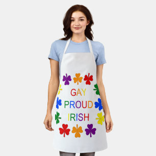 Tablier Gay Fier Irlandais LGBT Rainbow Shamrocks
