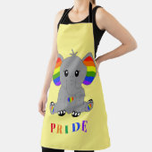 Tablier GAY PRIDE LGBTQ - éléphant mignon avec drapeau arc (Insitu)