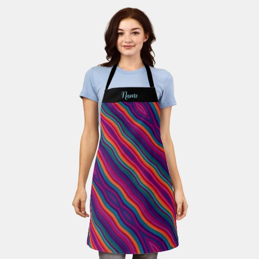 Tablier Gay pride Rainbow Stripes (Porté)