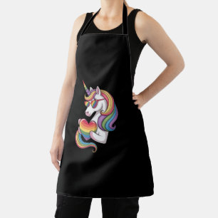 Tablier Gay pride Unicorn Coeur arc-en-ciel drapeau LGBT