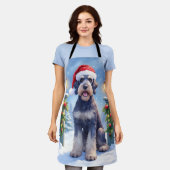 Tablier Géant Schnauzer Clôture de fer enneigée Père Noël (Porté)