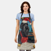 Tablier Géant Schnauzer Gourmande : Noël Festif (Porté)