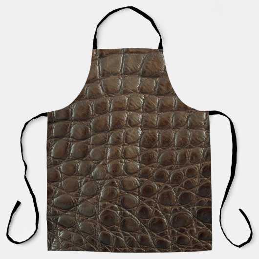 Tablier Genuine brown alligator leather, close up to show (Recto)