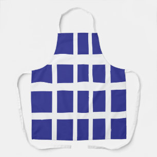 Tablier Geo Chef Rectangle Bleu Profond