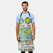 Tablier Geography. Hand drawn. Vintage illustration. (Porté)