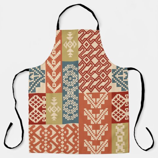 Tablier Geometric patchwork ornamental ethnic pattern (Recto)