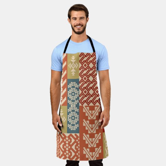 Tablier Geometric patchwork ornamental ethnic pattern (Porté)