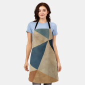 Tablier Geometric Pattern in Blues, Tans, and Rust (Porté)