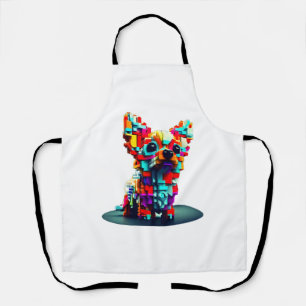 Tablier Géométrie colorée Chihuahua 3D dans le style moder