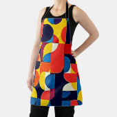 Tablier Géométrie d'art en blocs de couleurs rétro (Insitu)