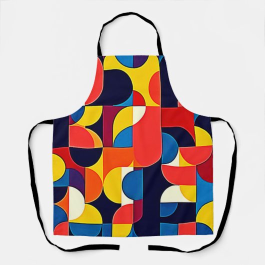 Tablier Géométrie d'art en blocs de couleurs rétro (Recto)