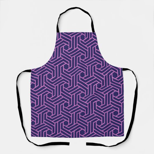 Tablier géométrie rose abstraite avec fond violet (Recto)