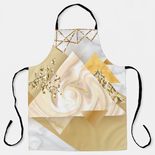 Tablier Géométrique dorée de luxe avec patte transparente (Recto)