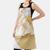 Tablier Géométrique dorée de luxe avec patte transparente (Insitu)