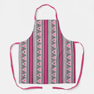 Tablier Géométrique moderne du sud-ouest, rose et gris / g