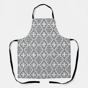Tablier Géométrique, motif, noir et blanc