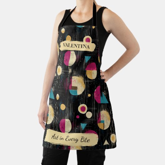 Tablier géométrique rétro Abstrait avec nom person (Insitu)
