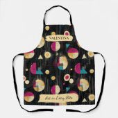 Tablier géométrique rétro Abstrait avec nom person (Recto)