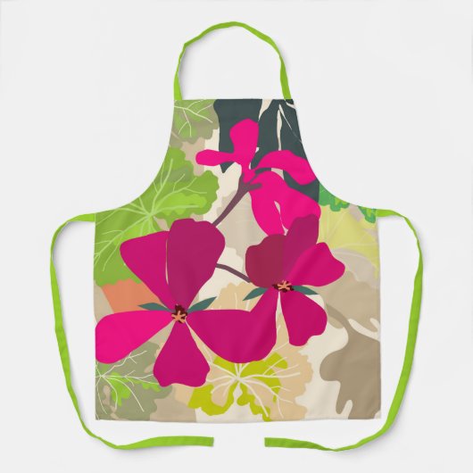 Tablier Geraniums fleuris Gras Floriste moderne (Recto)