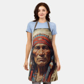 Tablier Geronimo Portrait du chef guerrier indien (Porté)