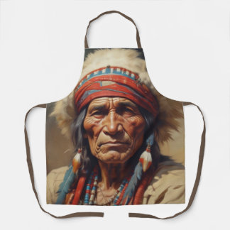 Tablier Geronimo Portrait du chef guerrier indien